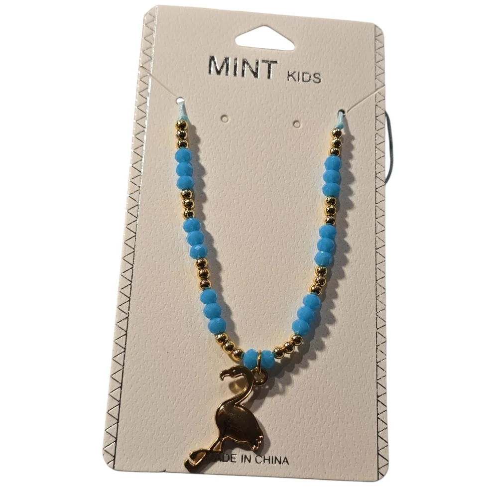 Kids Beaded Flamingo Pendant Necklace Or Bracelet | ASSORTED COLORS - Picture 4 of 11